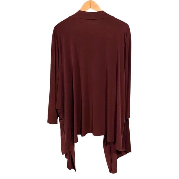 Torrid Open Front Cardigan Wide Sleeve in Color Wine in Size 5X - Picture 4 of 12
